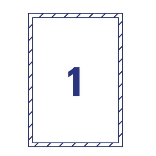 Adesivi per finestre in carta con pellicola 210x297mm 1adesivo/fg, laser Avery